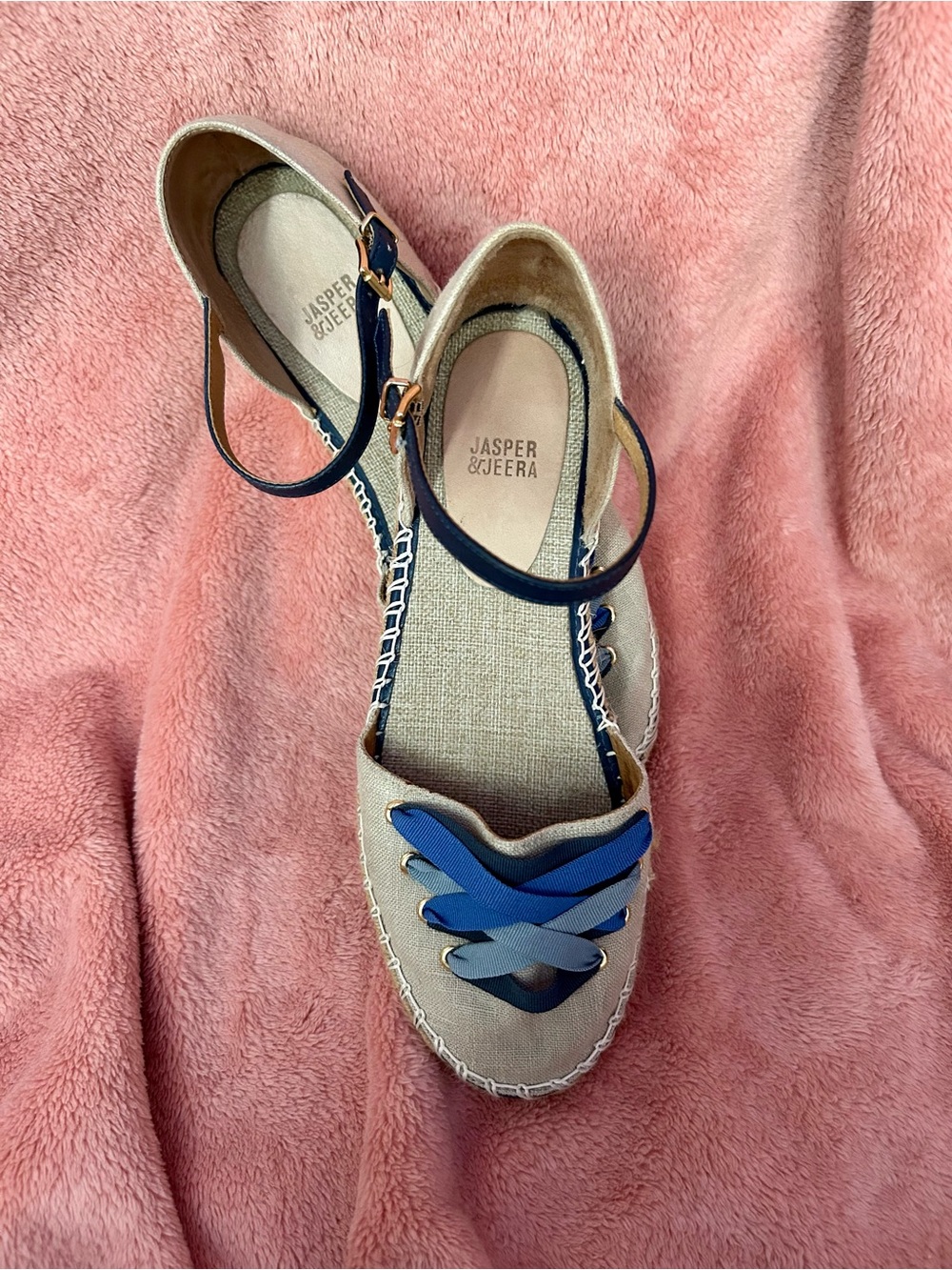 Jasper & Jeera Espadrille Flat Sandal. Sz 7.